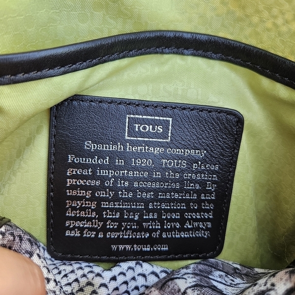 Tous small snakeskin print crossbody bag neutral tones - Picture 8 of 11